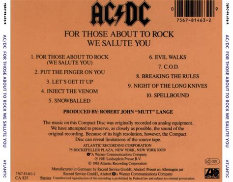 AC/DC - For Those About to Rock (We Salute You) (1981)