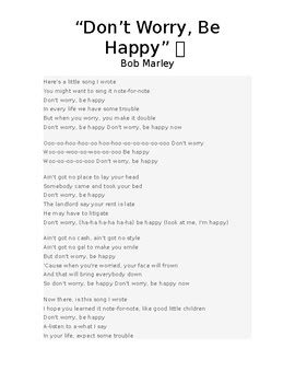 "Don't Worry, Be Happy!" Activity by Lauren Delfing | TPT