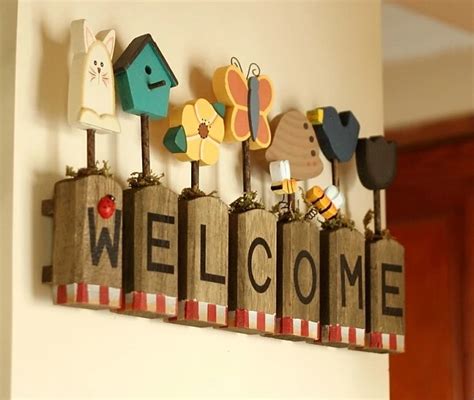 7pcs/lot wood words home decoration wall brief design wooden crafts ...