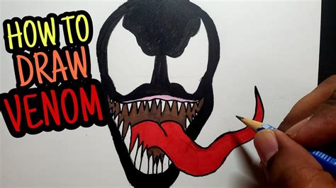 How To Draw Venom Head Easy - YouTube