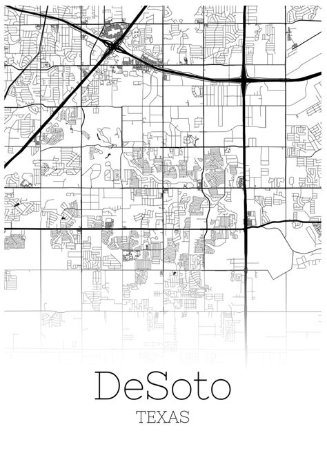 'DeSoto Texas city map' Poster by RelDesign | Displate