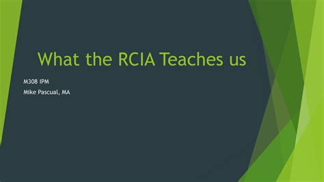 What the RCIA Teaches us - ppt download