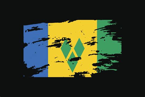 Grunge Style Flag of the Saint Vincent and the Grenadines. 3287458 Vector Art at Vecteezy