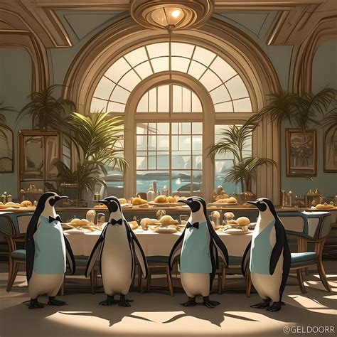 Premium Photo | Penguins in Waiter Suits The Ultimate Formal Gathering