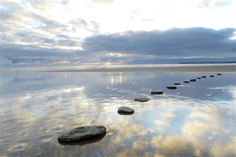 Stepping Stones Over Water With Sky Photograph by Peter Cade - Pixels