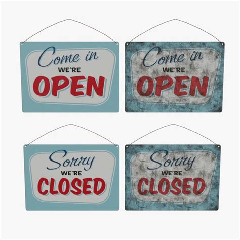 Vintage Open and Closed Signs Collection 3D - TurboSquid 1978273