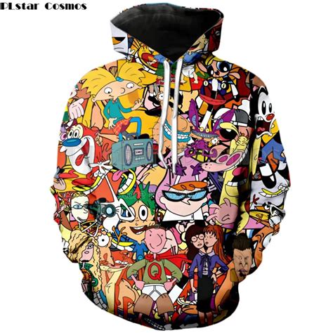 PLstar Cosmos Drop shipping Fashion Men hoodies Cartoon Totally 90's 3D Print Unisex Hoodie ...