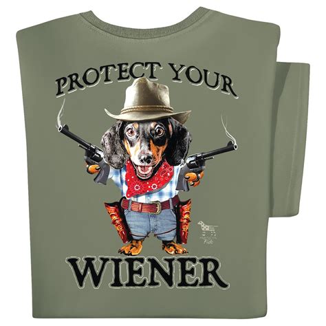 Protect Your Weiner Dog Novelty Graphic T-Shirt | Collections Etc.