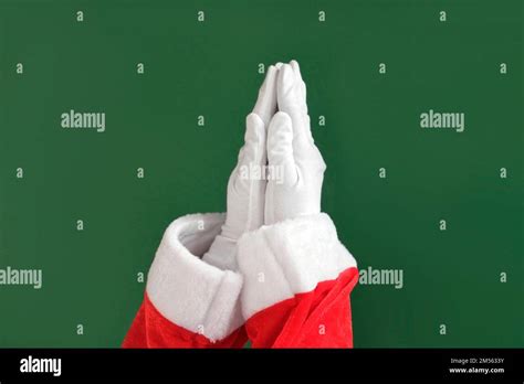 Santa Claus Hands Praying to God, hands Clasped Together isolated on ...