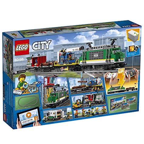 LEGO City Cargo Train 60198 Remote Control Train Building Set with Tracks for Kids, Top Present ...