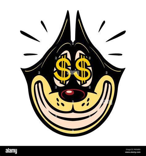 Vintage Toons: vintage cartoon character smiling greedy cat with money dollar sign in eyes sale ...