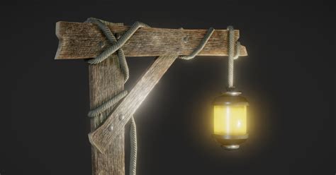 Medieval Wooden Lamp post | 3D Props | Unity Asset Store