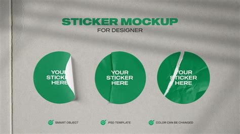 Premium PSD | Sticker Mockup For Designer PSD Template 04