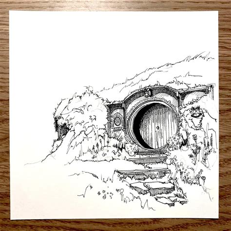 My hobbit hole drawing :) : r/lotr