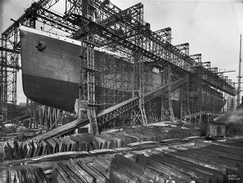 RMS Gigantic under construction; later to be renamed to Britannic and changed into a hospital ...