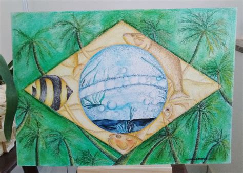 Desenho original "Bandeira do Brasil" A3 *sem moldura | Elo7