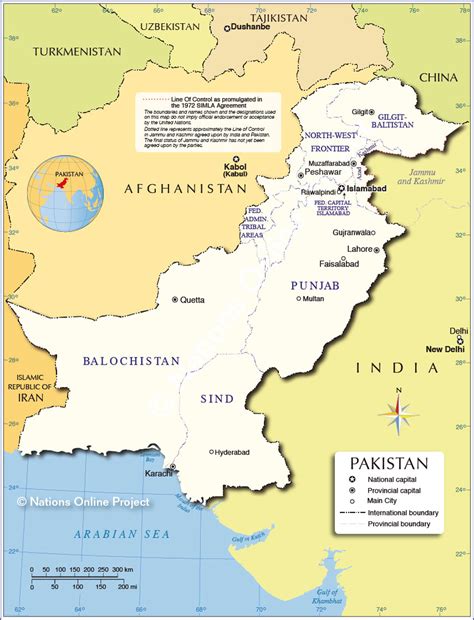 Administrative Map of Pakistan (Islamic Republic of Pakistan) - Nations ...