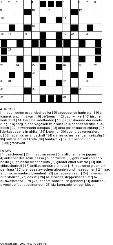 German Crossword puzzles,Printable German Word games