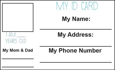 Free Kids Id Cards Template