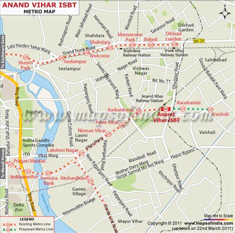 Anand Vihar ISBT Metro Map