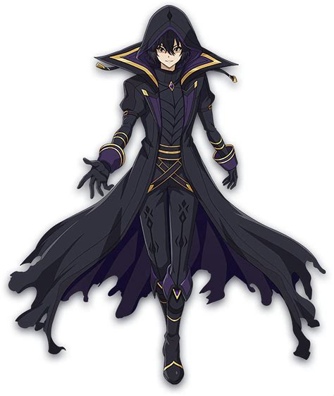 an anime character with long black hair wearing a hooded coat and cape, standing in front of