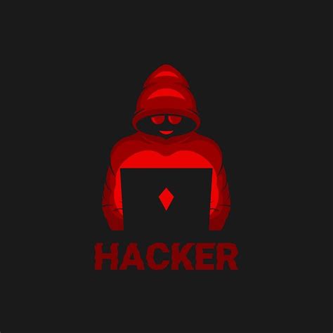 Premium Vector | A red hacker with the word hacker on the black background.