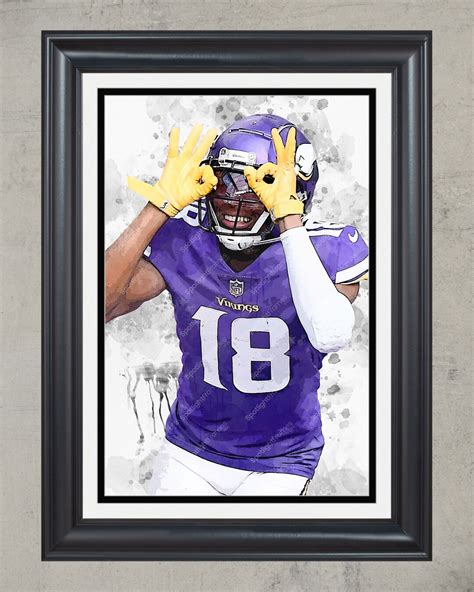 Minnesota Vikings Justin Jefferson Framed Poster Print Football Wall ...