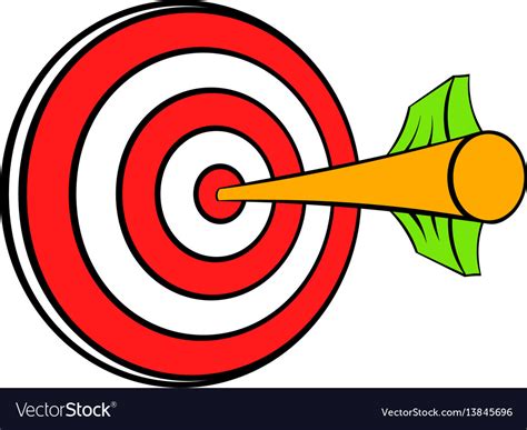 Target with arrow icon cartoon Royalty Free Vector Image