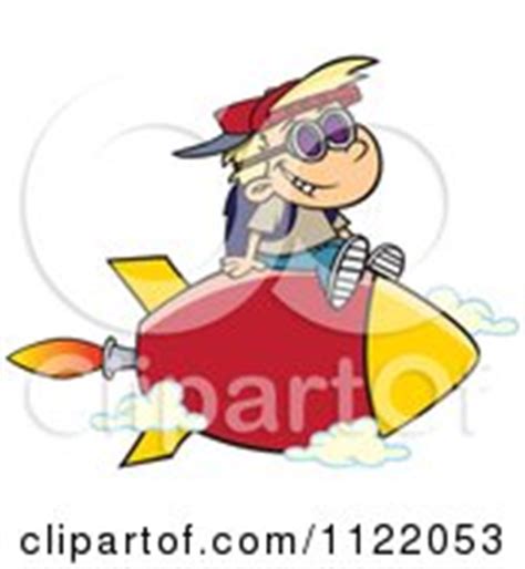 Royalty-Free (RF) Clip Art Illustration of a Cartoon Man Building A Bad Rocket by toonaday #440363