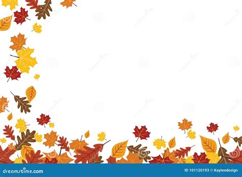 Bright Falling Fall Autumn Leaves Horizontal Border 1 Stock Vector ...