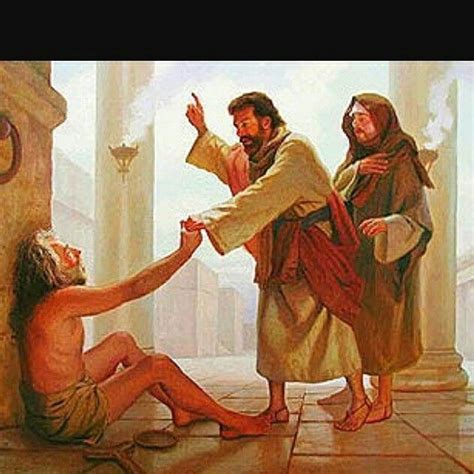 "Peter Heals a Lame Beggar" Acts 3:1-3 One day Peter and John were going up to the temple at the ...