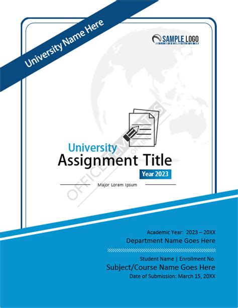 Free Home Assignment Front Page Design Template In MS Word, 40% OFF