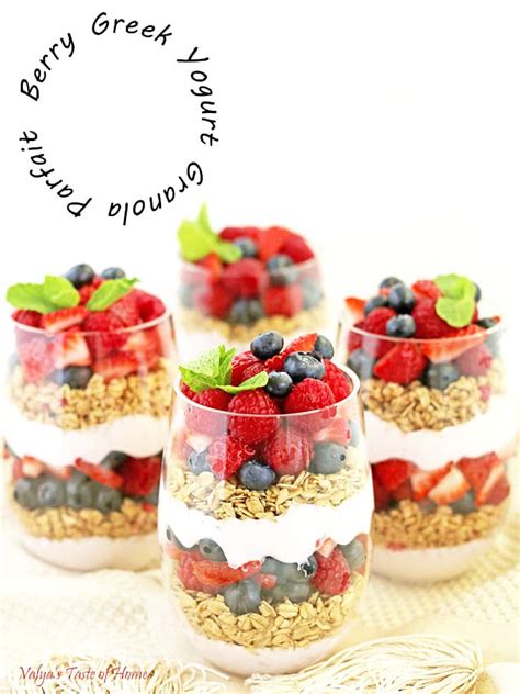 Berry Greek Yogurt Granola Parfait - Valya's Taste of Home