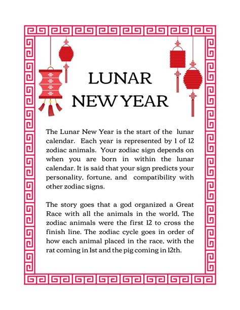 Lunar New Year Zodiac Signs Year of the Dragon Download and Print ...