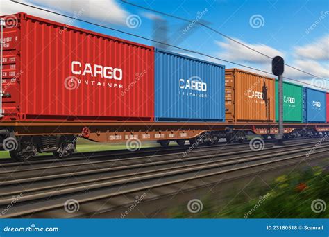 Freight Train With Cargo Containers Royalty Free Stock Photos - Image ...