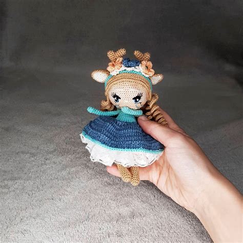 Crochet Amigurumi Pattern of Baby Deer in Blue Crochet Doll - Etsy