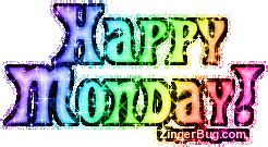 Happy Monday Glitter Graphic Rainbow Glitter Glitter Graphic, Greeting, Comment, Meme or GIF