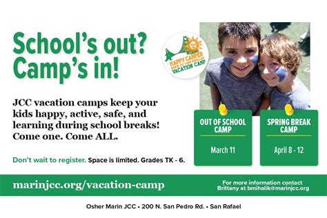 Mar 11 | Marin JCC Camp Kehillah Vacation Camps | San Rafael, CA Patch