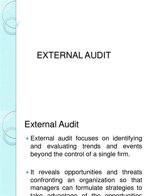 External Audit | PDF | Competition | Strategic Management