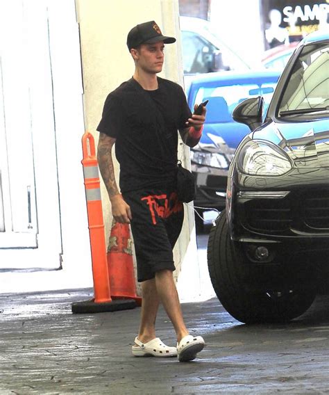 Justin Bieber Spotted Wearing Crocs In Downtown Los Angeles