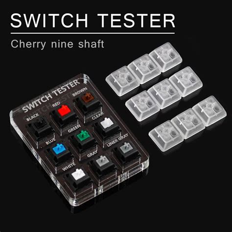 kbdfas Mechanical Keyboard Switches 9 Cherry MX Keyboard Tester Clear Button Keycaps Sampler ...