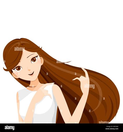 Young Woman With Long Brown Hair, blowing in the wind, hairstyles ...