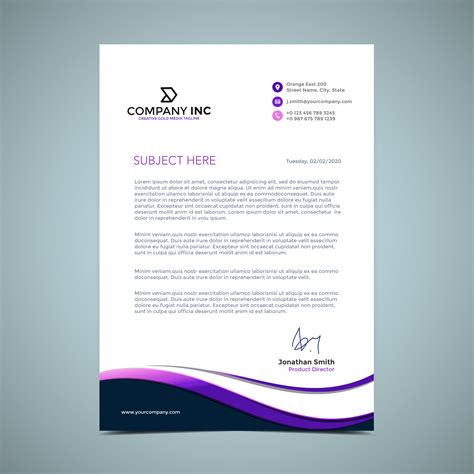 Purple Letterhead Design 216625 Vector Art at Vecteezy