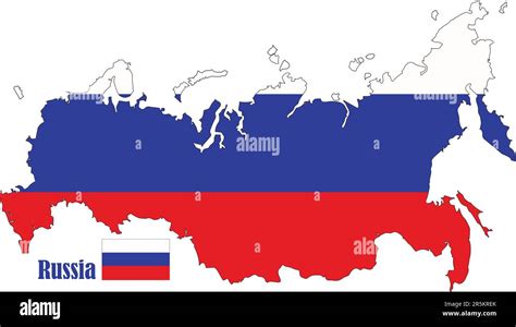 Russia Map and Flag Stock Vector Image & Art - Alamy