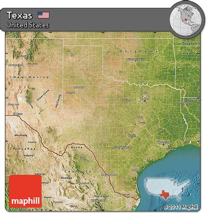 Free Satellite Map of Texas