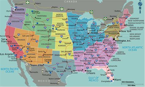 Carte des USA (Etats-Unis) - Cartes du relief, villes, administratives, politiques, états ...