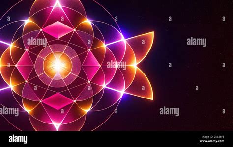 An illustration of a colorful sacred geometry flower Stock Photo - Alamy