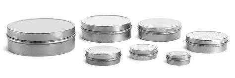 SKS Bottle & Packaging, Metal Containers, Metal Tins, Flat Tins with Rolled Edge Covers