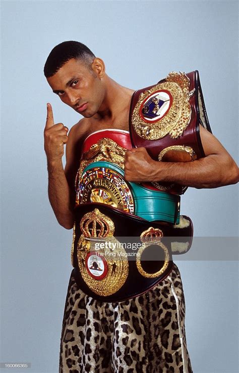 Naseem Hamed poses for a portrait with his belts in 2001 in New York ...