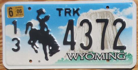 2006 Wyoming truck exc- Automobile License Plate Store: Collectible ...